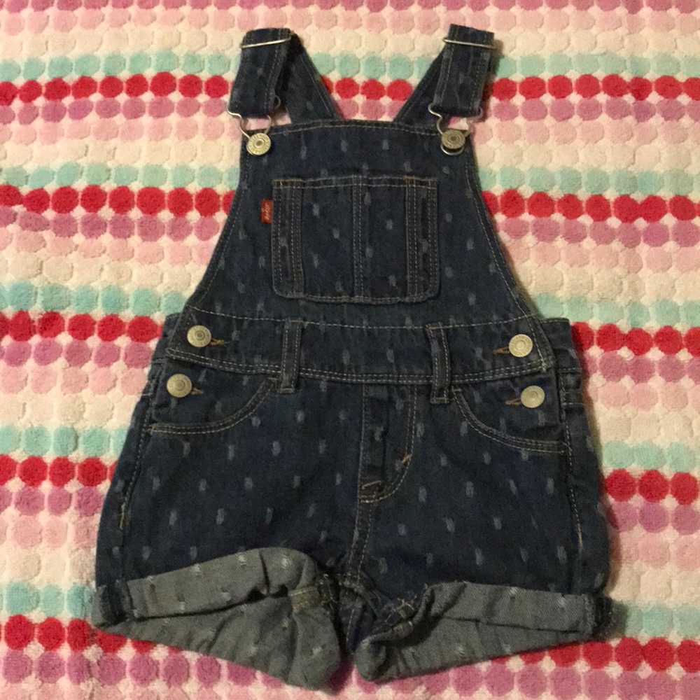 Dark blue denim overalls